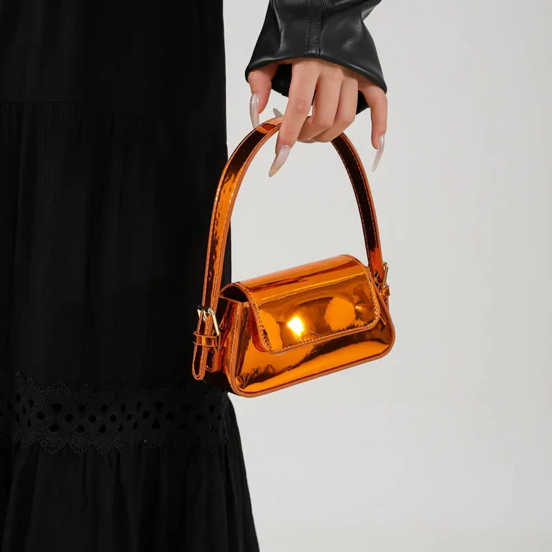 Женский Мини-клатч Y2K Модная Однотонная Сумка Из Искусственной Кожи С Ручкой