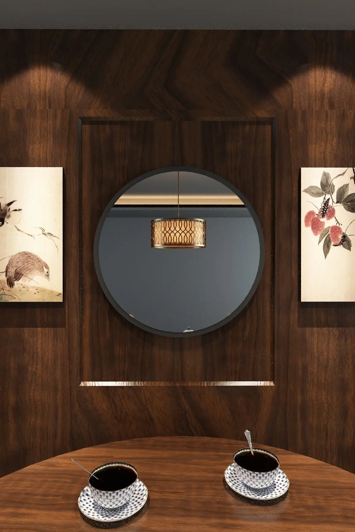 

Wall Mirror Black 38cm Decorative Mirrors Scandinavian Decor Wall Hanging Mirror Living Room Decoration Bedroom Gift Bathroom