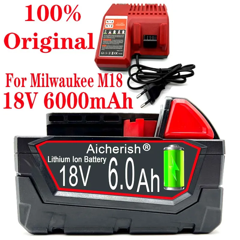 

Voor Milwaukee M18 6.0Ah 18V Power Tools Oplaadbare Li-Ion Batterij Vervanging 48-11-1815 48-11-1850 48-11-1840 Z50
