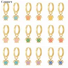 Женские серьги-кольца в форме черепахи, с эмалью