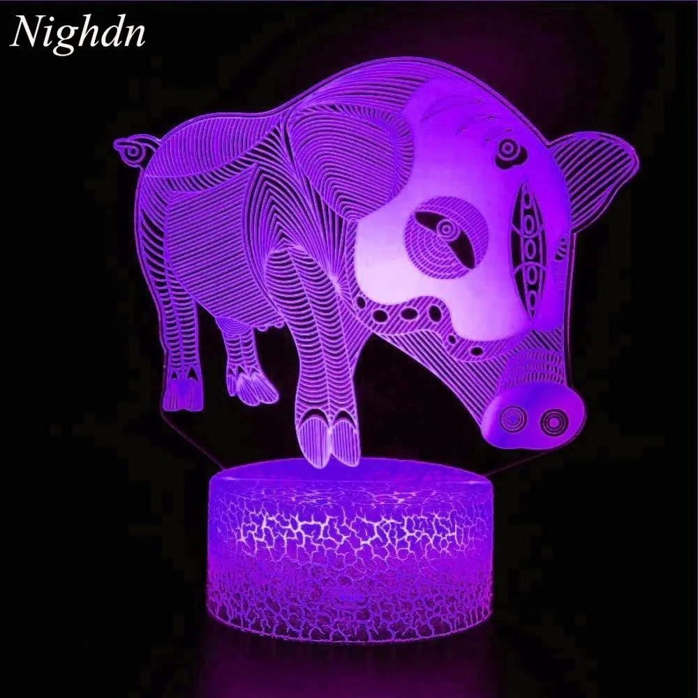 

Nighdn Pig 3D Illusion Lamp USB Led Night Light 16 Color Changing Bedroom Decoration Child Nightlight Birthday Christmas Gift