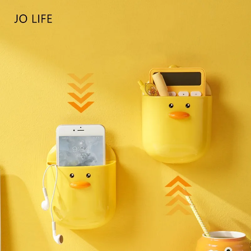 

JO LIFE Cartoon Duck Wall Mounted Storage Rack Water Draining Bathroom Cosmetic Toothbrush Box