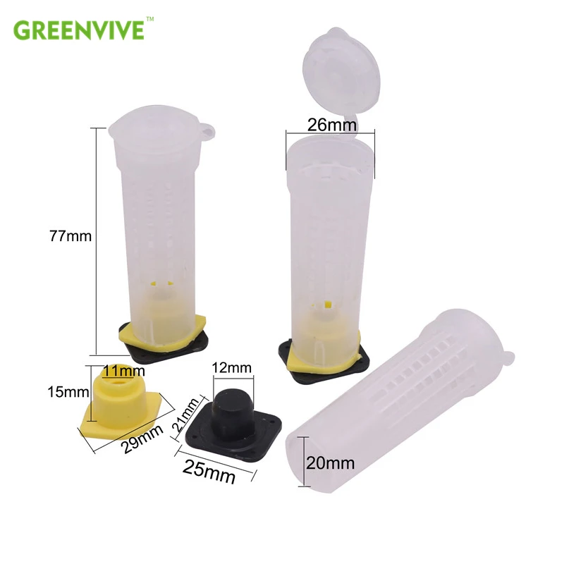 20 шт. клетки для пчелиной королевы пластиковая защитная крышка клетка коробка