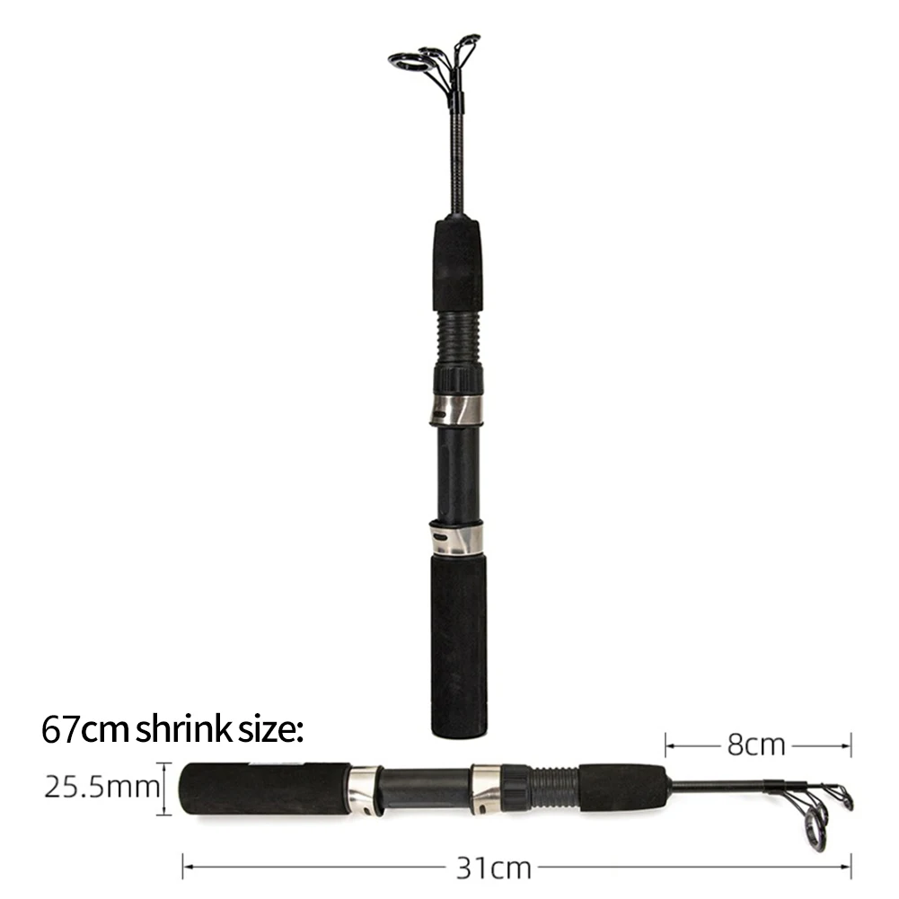 

Carbon Fiber Ice Fishing Rod Portable Winter Fishing Rod Spinning Casting Pole Ultra Short Telescopic Winter Fishing Rod 50/67cm