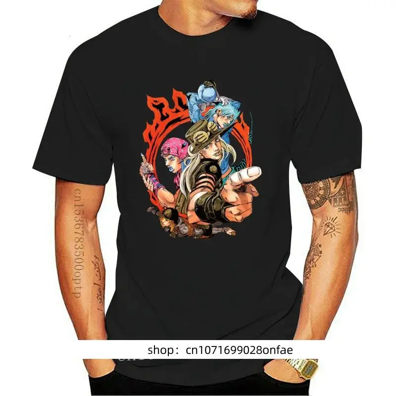 

New Men Short sleeve tshirt JJBA Gyro Zeppeli and the SBR crew Steel Ball Run T Shirt Women t-shirt