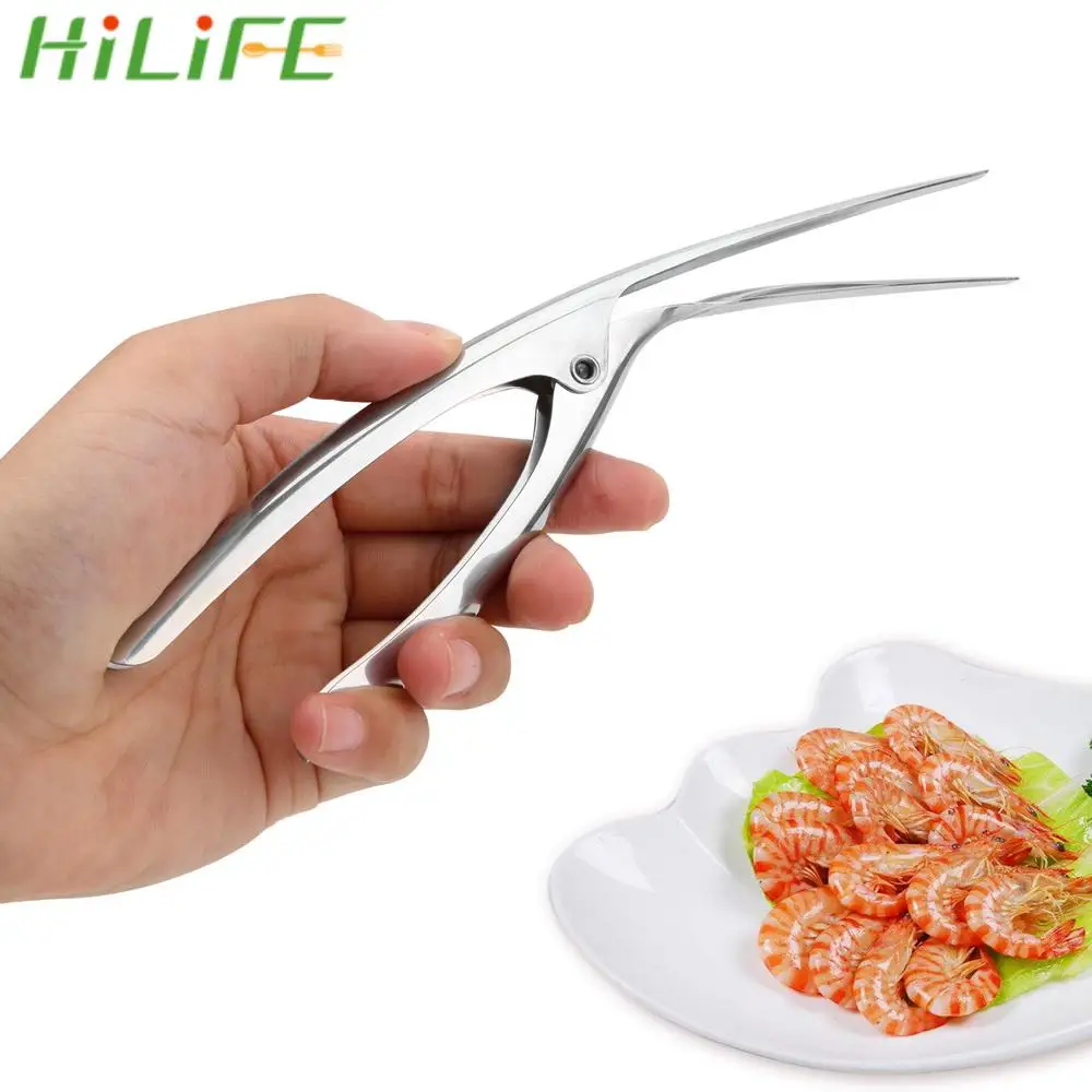

HILIFE Creative Kitchen Tools Stainless Steel Shrimp Shell Peel Off Prawn Shrimp Deveiner Peelers Practcial Remover Peel Device