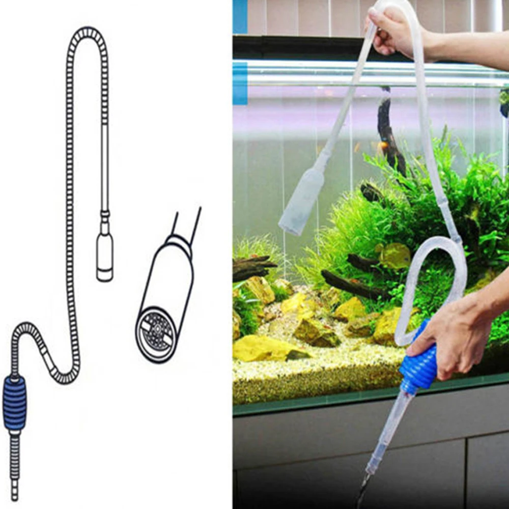 

Aquarium Siphon Fish Tank Clean Syphon Vacuum Cleaner Pump Semi-automatic Water Change Changer Gravel Filter