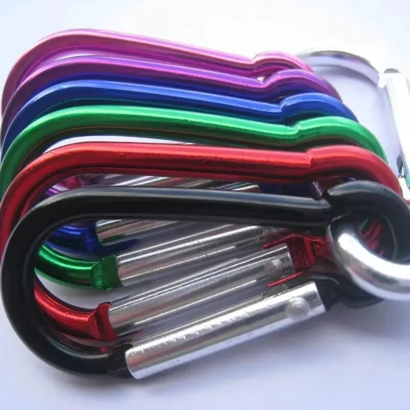 5/100 шт. красочный брелок-карабин алюминиевая D-образная пряжка пружинный карабин