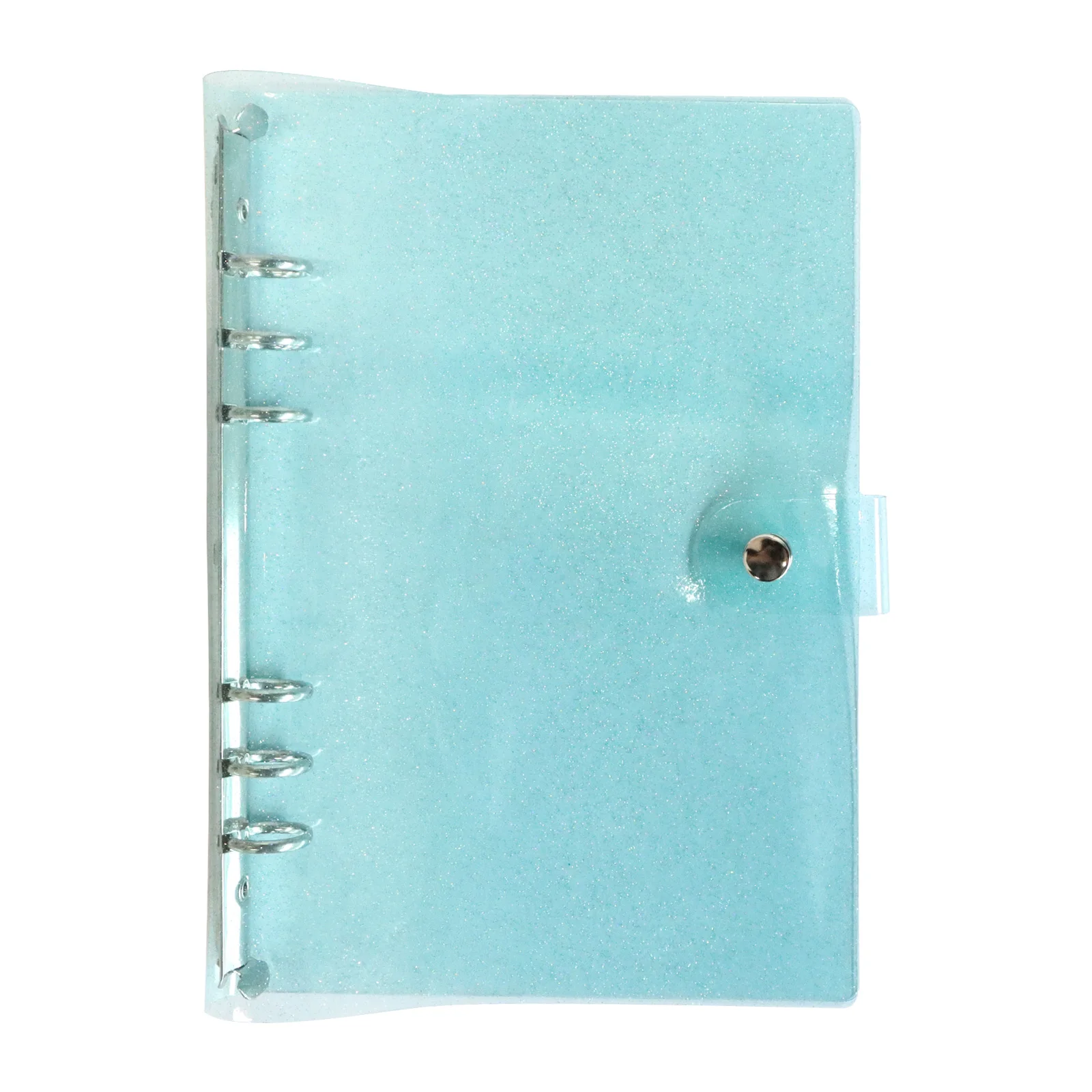 6 Ring A5 Glitter Binder PVC Leather Case Metal Round Ring Notebook Journal Office School Office Accessories Binder