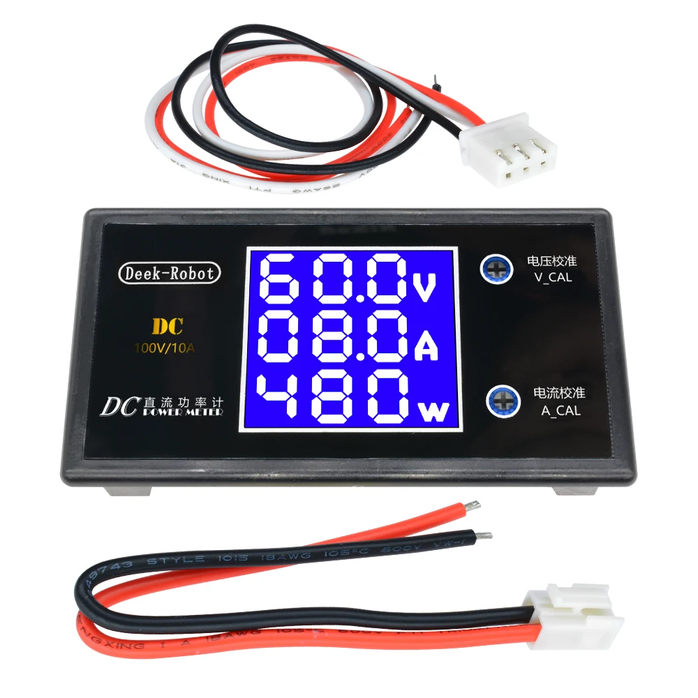 

LCD Digital Voltmeter Ammeter Wattmeter Voltage Current Power Meter Volt Detector Tester Monitor DC 0-100V 5A 10A 250W