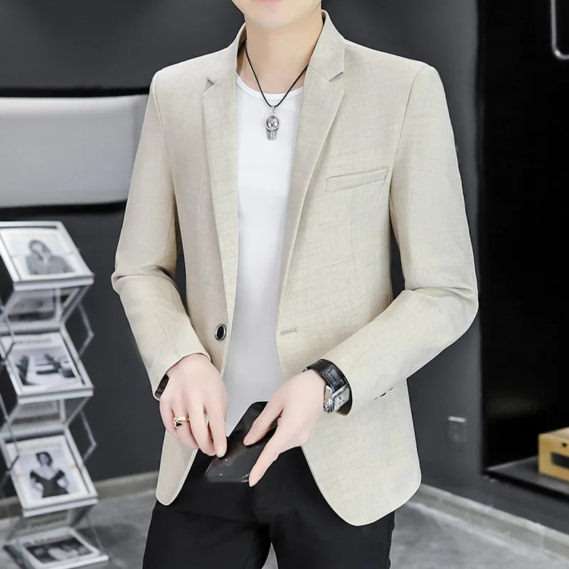 Молодой человек 65 деловой повседневный однотонный костюм верхняя одежда Xs