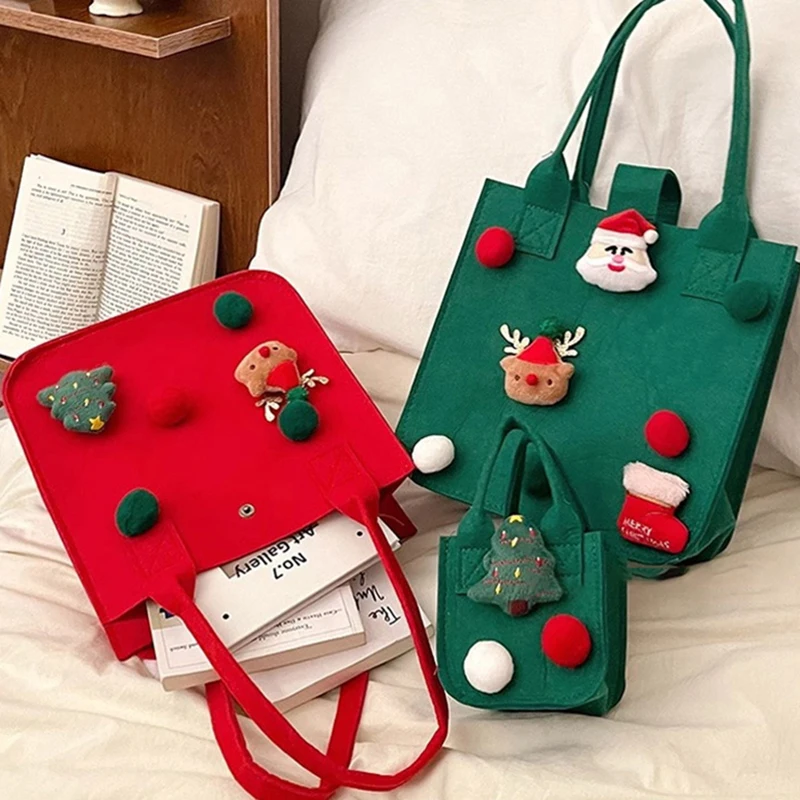 Фетровая рождественская подарочная сумка большой емкости креативный мешок