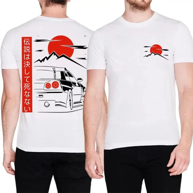 Футболка в японском стиле JDM Culture GTR Racing футболка с принтом сзади уличная одежда