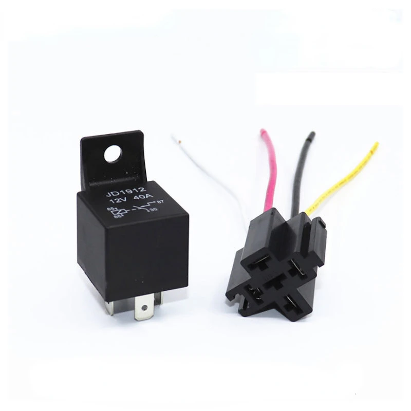 

Waterproof Automotive Relay 12V 24V 4pin 5pin 4P 5P 40A Car Relay With Black Red Copper Terminal Auto Relay With Relay Socket