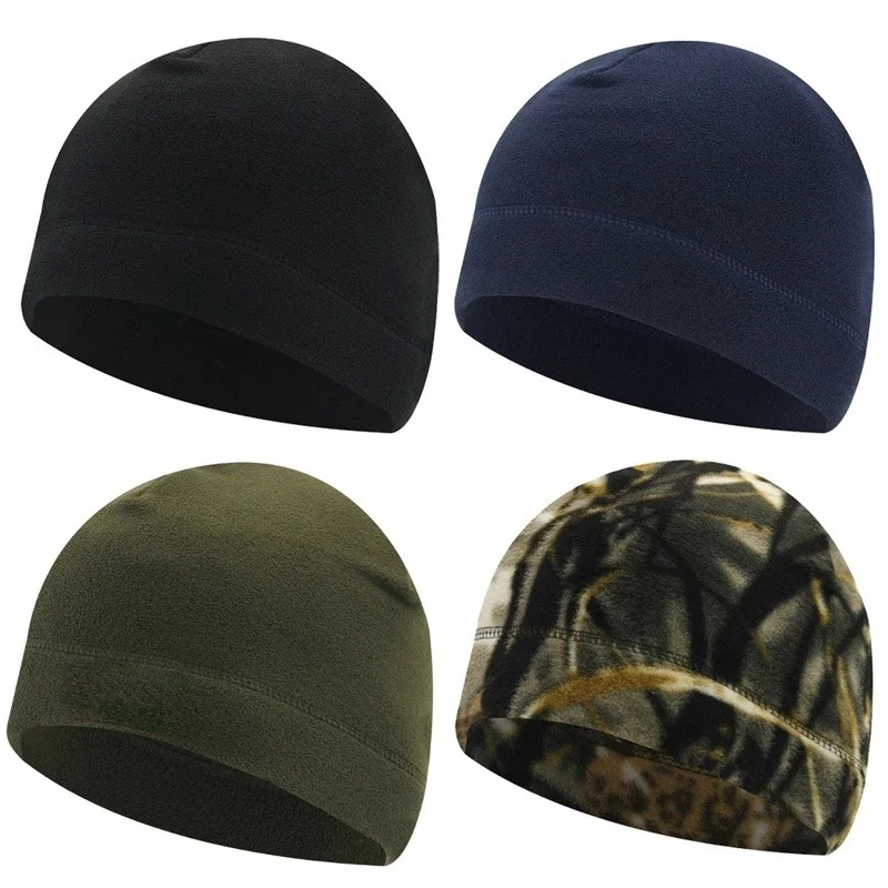 

Windproof Polar Fleece Warm Beanies for Men Women Autumn Winter Tactical Hats Outdoor Sport Soft Camo Ski Cycling Cap Hat