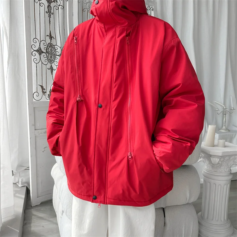 Winter Jacket Men Warm Fashion Casual Thickened Down Jacket Men Korean Loose Thick Hooded Short Coat Mens Parker Large Size