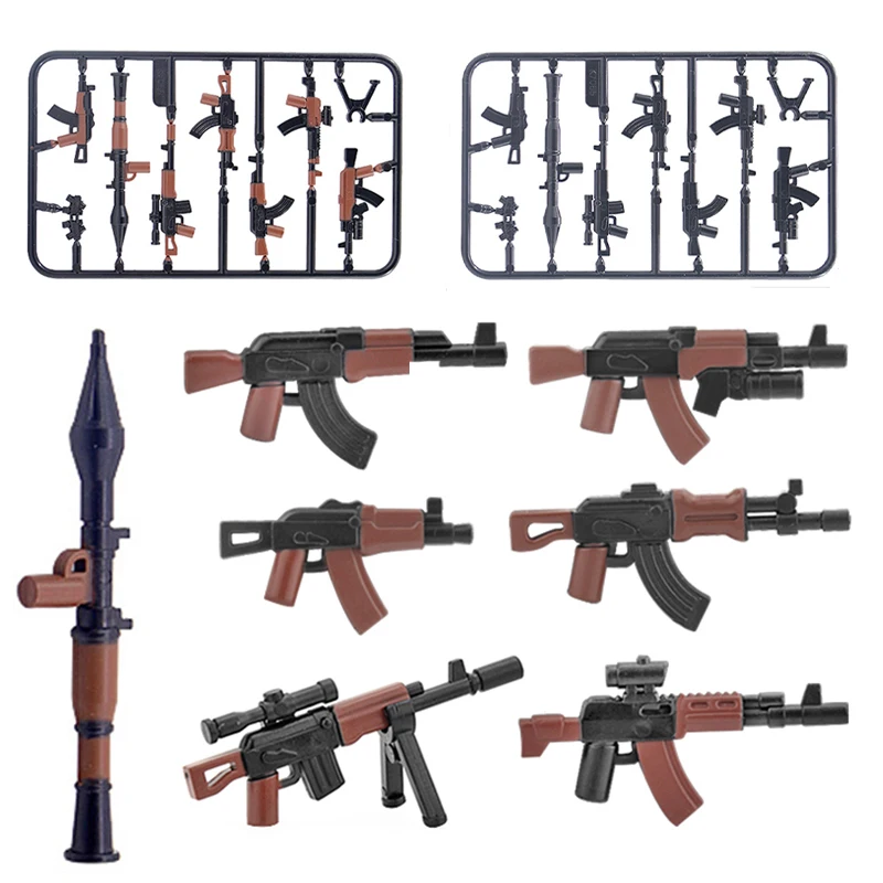 Военная серия разноцветные АК штурмовые винтовки оружие пистолет MOC армейский