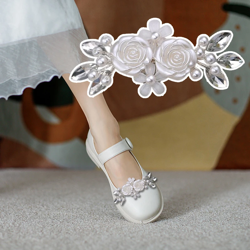 

Модные свадебные зажимы для обуви, свадебная Роза, украшение для обуви, жемчужина, искусственный декор для женщин на высоких каблуках, 2 шт.