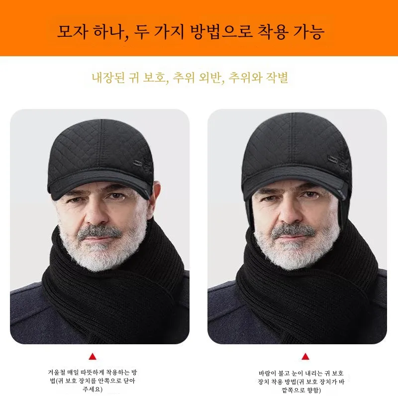 Осенне-зимняя шапка среднего возраста мужская зимняя с полями высокого класса