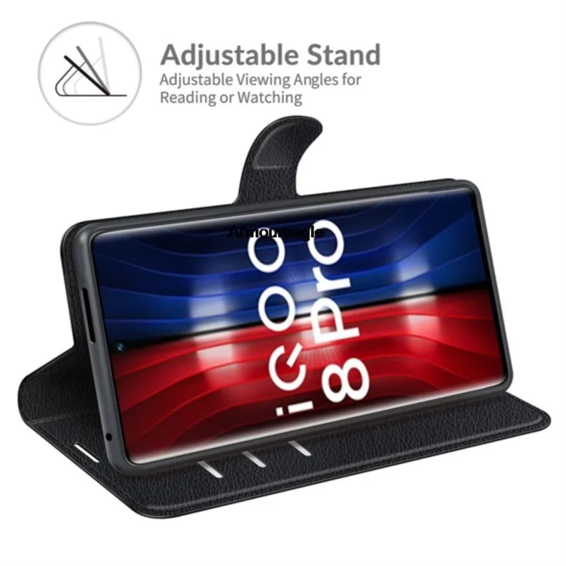 Черная защита для vivo iqoo 8 pro чехол-бумажник кожаный флип-кожаный чехол телефона iqoo8