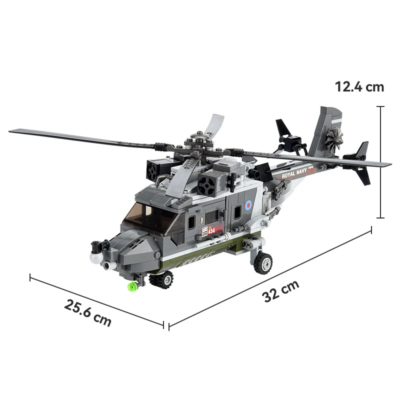 Лидер продаж 2024 военный вертолет с рысями строительные блоки игрушки модель