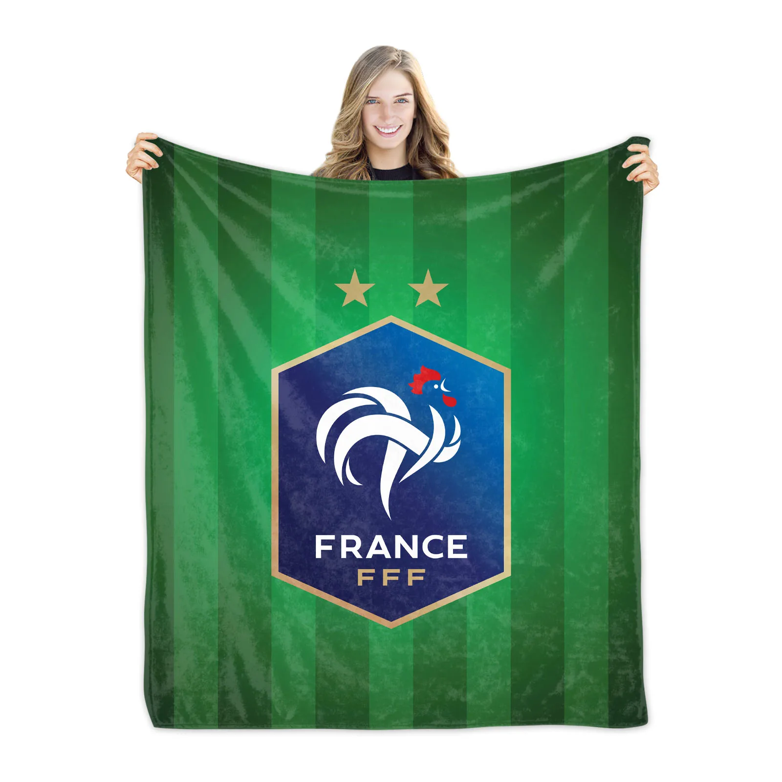 

France National Team Throw Blanket Sofa Cover Aesthetic Designer World Football Club Soft Microfiber Flannel Huggl For Bed