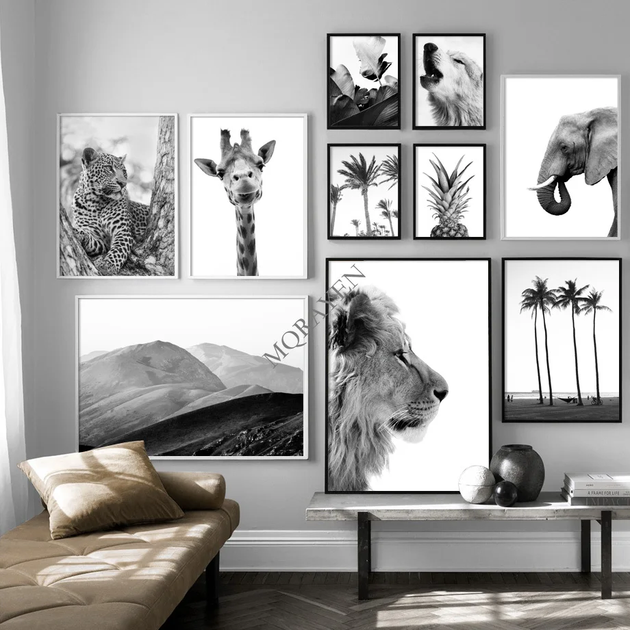 

Животные, настенное искусство, холст, живопись, слон, Лев, волк, гепард, жираф, скандинавский постер и печать, настенные картины, украшение для гостиной