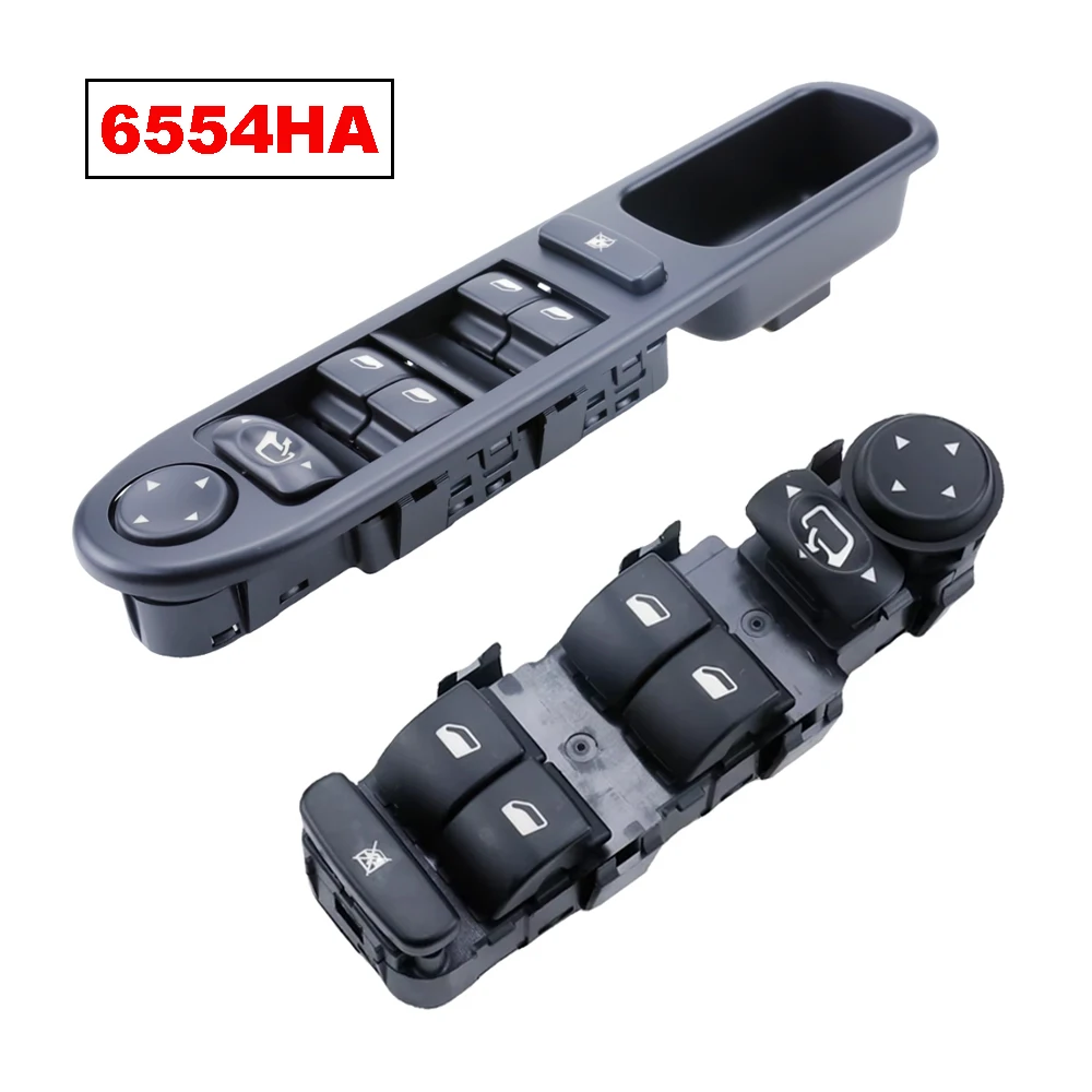 Фото Переключатель стеклоподъемника для CITROEN C4 2004-2011, PICASSO 2006-2010, 6554HA, главный регулятор управления стеклоподъемником №1