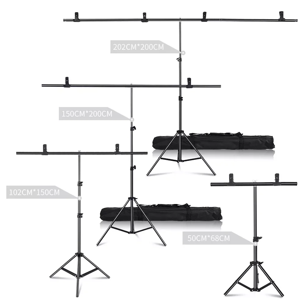 

2023 T-shaped Tripod Stand Background Backdrop Photography Adjustable Support System Photo Studio for Non-Woven Muslin Backdro