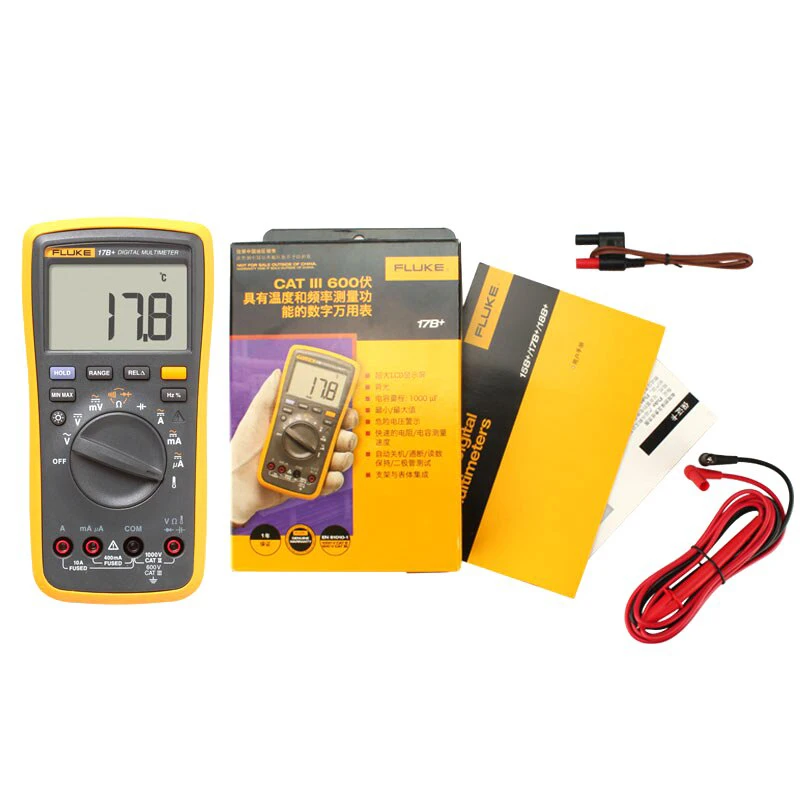 Цифровой мультиметр Fluke 17B Plus профессиональный измеритель напряжения и частоты
