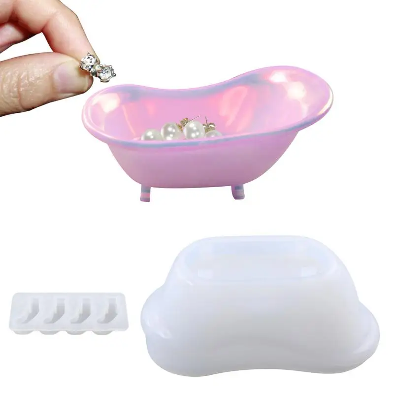 

Bath Tub Soap Box Mold Bathtub Shape Silicone Mould For Resin Casting Silicone Soap Dish Epoxy Resin Jewelry Box Molds For DIY
