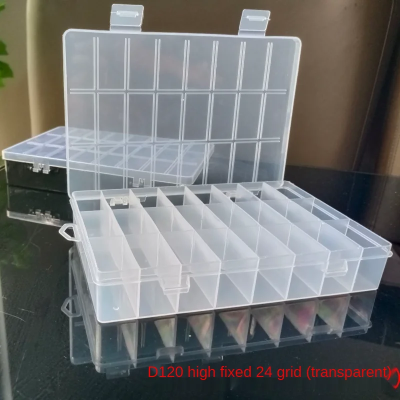 

Practical 24 Grids Compartment Plastic Storage Box Jewelry Earring Bead Screw Holder Case Display Organizer Container