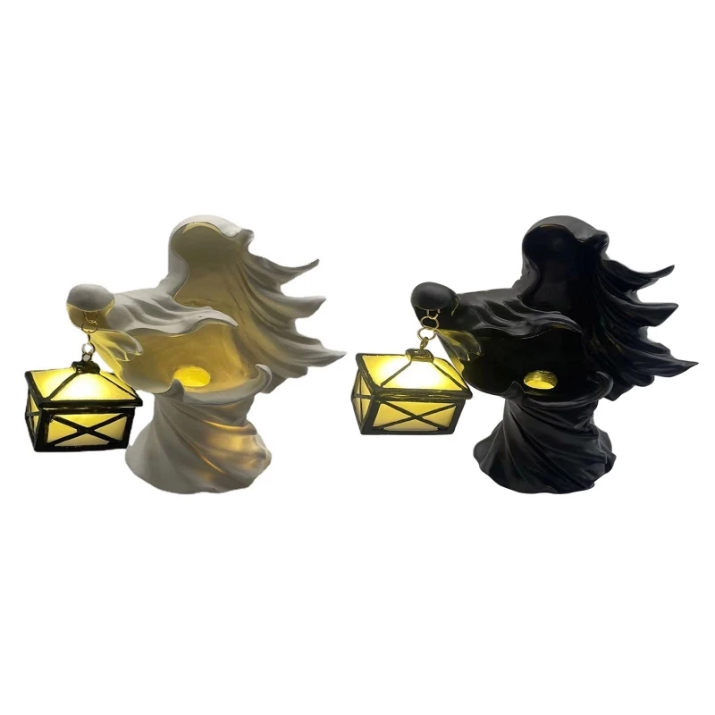 

Hell Messenger с фонариком декоративная лампа Безликий призрак скульптура для сада 53CA