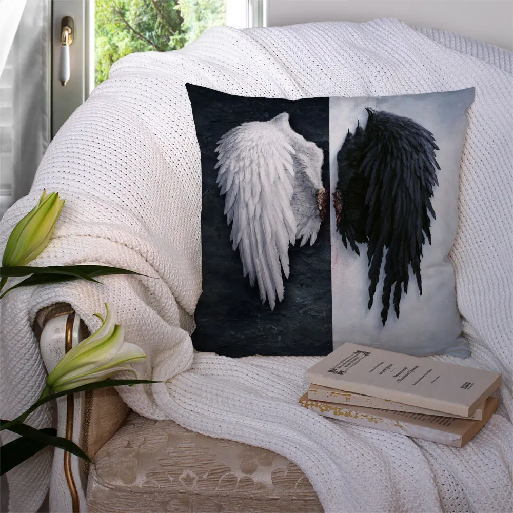

Custom Angel Wings Pillowcase Cushion Cover Home Decor Hotel Car Seat Backrest Sofa Pillow Case 220119-8