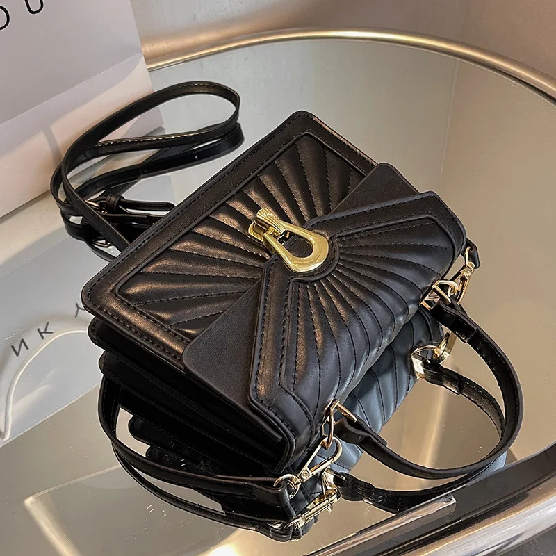 

Leather Portable Women's Bag 2021 Brand Bag New Trendy Winter Wild One-shoulder Messenger Bag Texture Small Square Bag
