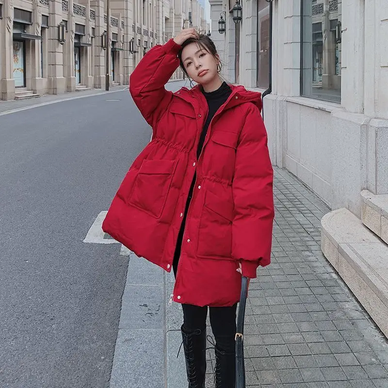 2023 New Winter Women Parkas Jackets Casual Thick Warm Hooded Pockets Coat Female Winter Outwear Jacket Parkas Ladies S60