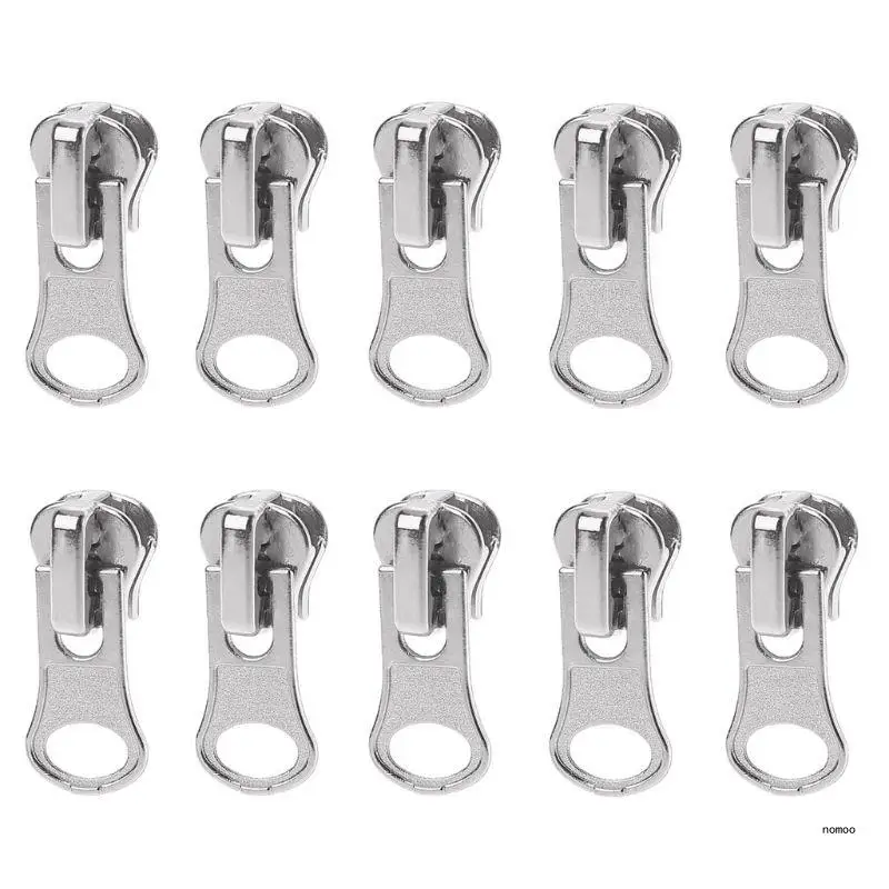 

10Pcs/Set 11mm Universal Metal Glitter Steel Color DIY Fix Zipper Puller Repair