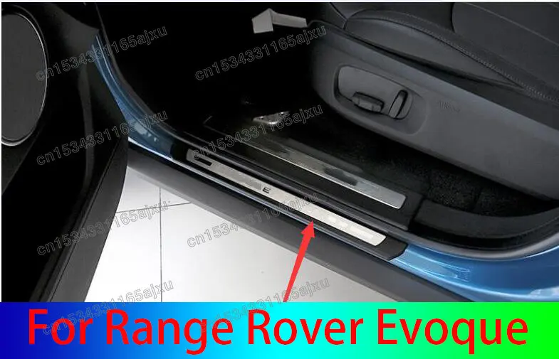 

4x Stainless Steel Car Welcome Pedal Car External Door Sill Scuff Plate Pad Threshold For Range Rover Evoque 2011-2017