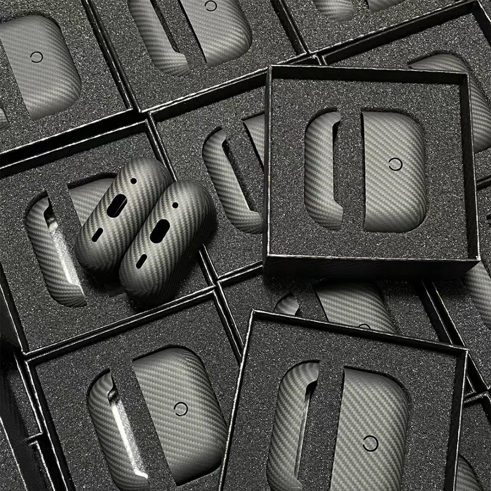 Najtaniej Obudowa Z Włókna Węglowego Do Airpods Pro 2 (2022) 600D Ultra-cienka Obudowa Słuchawek 600D Drobnoziarniste Włókno Aramidowe Do Pokrowca Airpods Pro 2