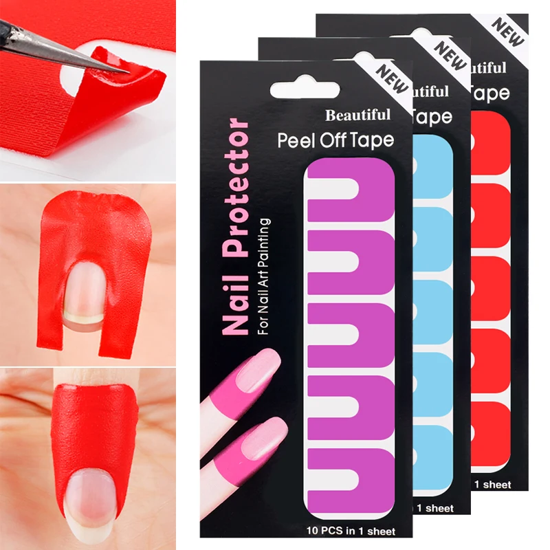 

1pcs Polish Gel Nail Anti-spill Sticker U-shape Peel Off Finger Protector Tape DIY Nail Art Tips Manicure Tools Accessories