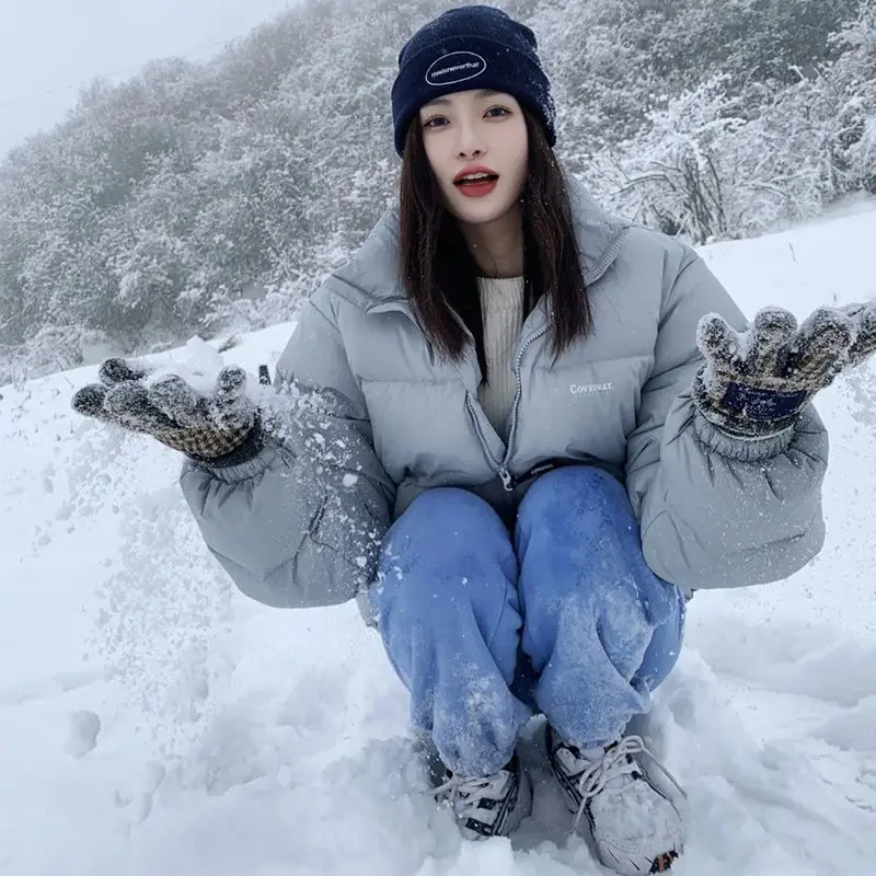 Women 2023 New Winter Korean Elegant White Duck Down Jackets Fashion Casual Loose Solid Warm Long Sleeve Coats Outwear C76