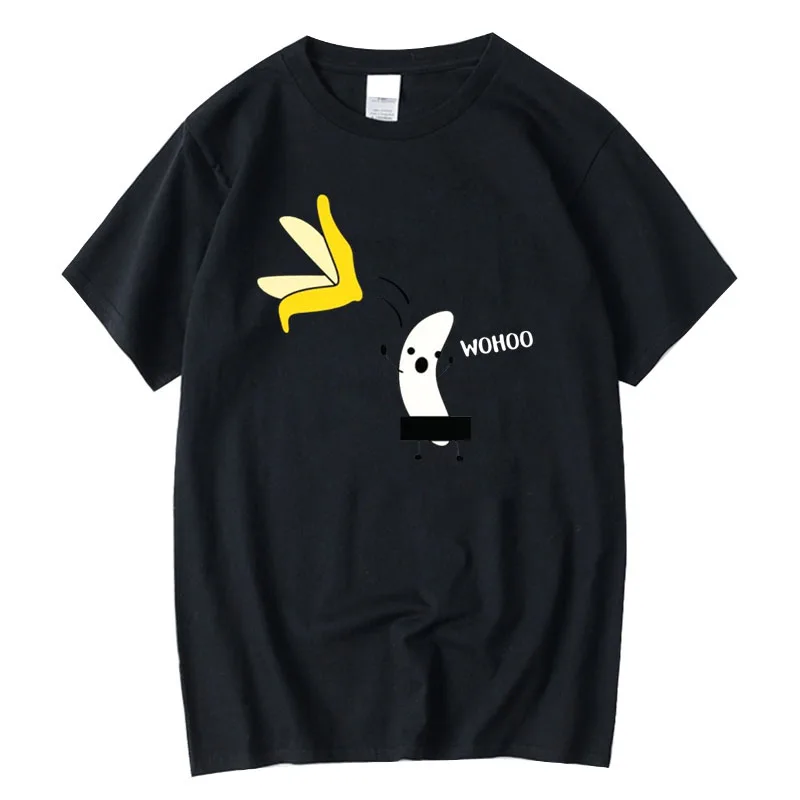 

XIN YI Men's T-shirt High Quality 100% Cotton Funny Banana Design Printing Summer Casual Cool Loose O-neck Men T-shirt Male Tops
