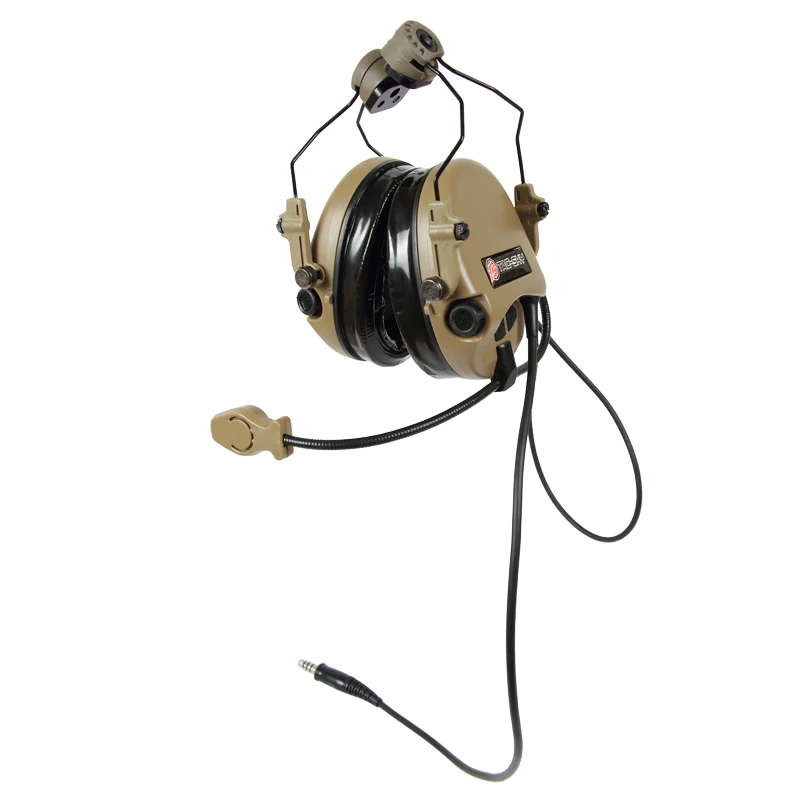 TS TAC-SKY TEA Hi-Threat Tier 1 Noise Cancelling Pickup Shooting Headphones-DE Silicone Earmuffs