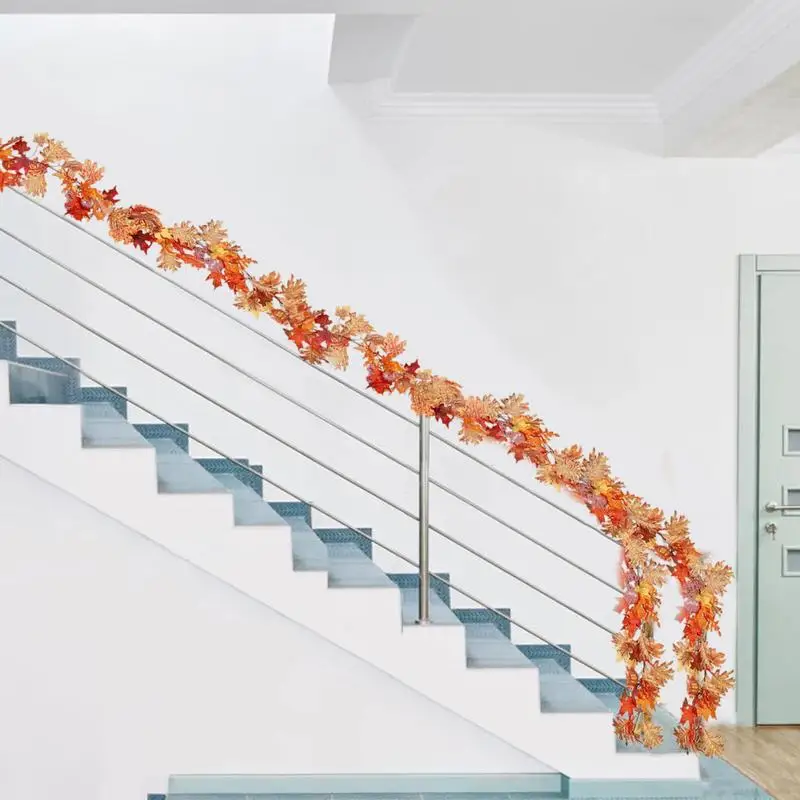 

Autumn Garland Swirly Berry Clusters And Orange Pumpkin 6ft Fall Leaves Garland For Thanksgiving Door Frame Aisle Fireplace