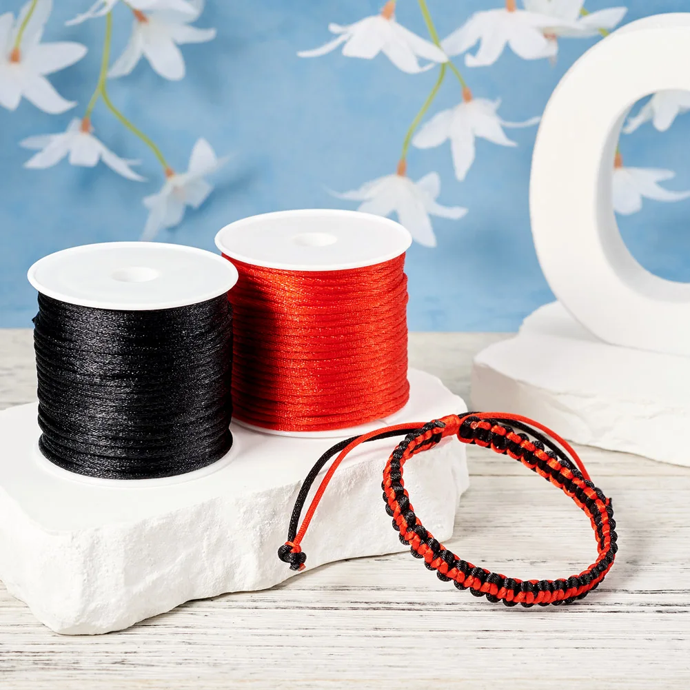 1 компл. сатиновый нейлоновый погремушечный шнур черный красный для
