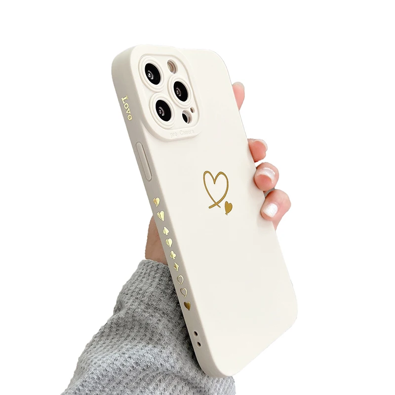 

Stamping Love Silicone Soft Shockproof Case For Iphone 11 12 13 Pro Max X Xr Xs Max 7 8 Plus Se 2020 Lens Protection Fundas