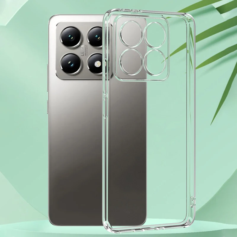 Фото Ультратонкий силиконовый мягкий защитный чехол 1,0 мм для Xiaomi Mi 14T 14 T Pro, ультракристально чистый прозрачный чехол для 14 TPro №1