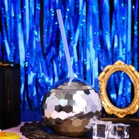 ball cups flash cocktail cup nightclub bar party flashlight large capacity straw wine glass party flashlight big belly straw cup