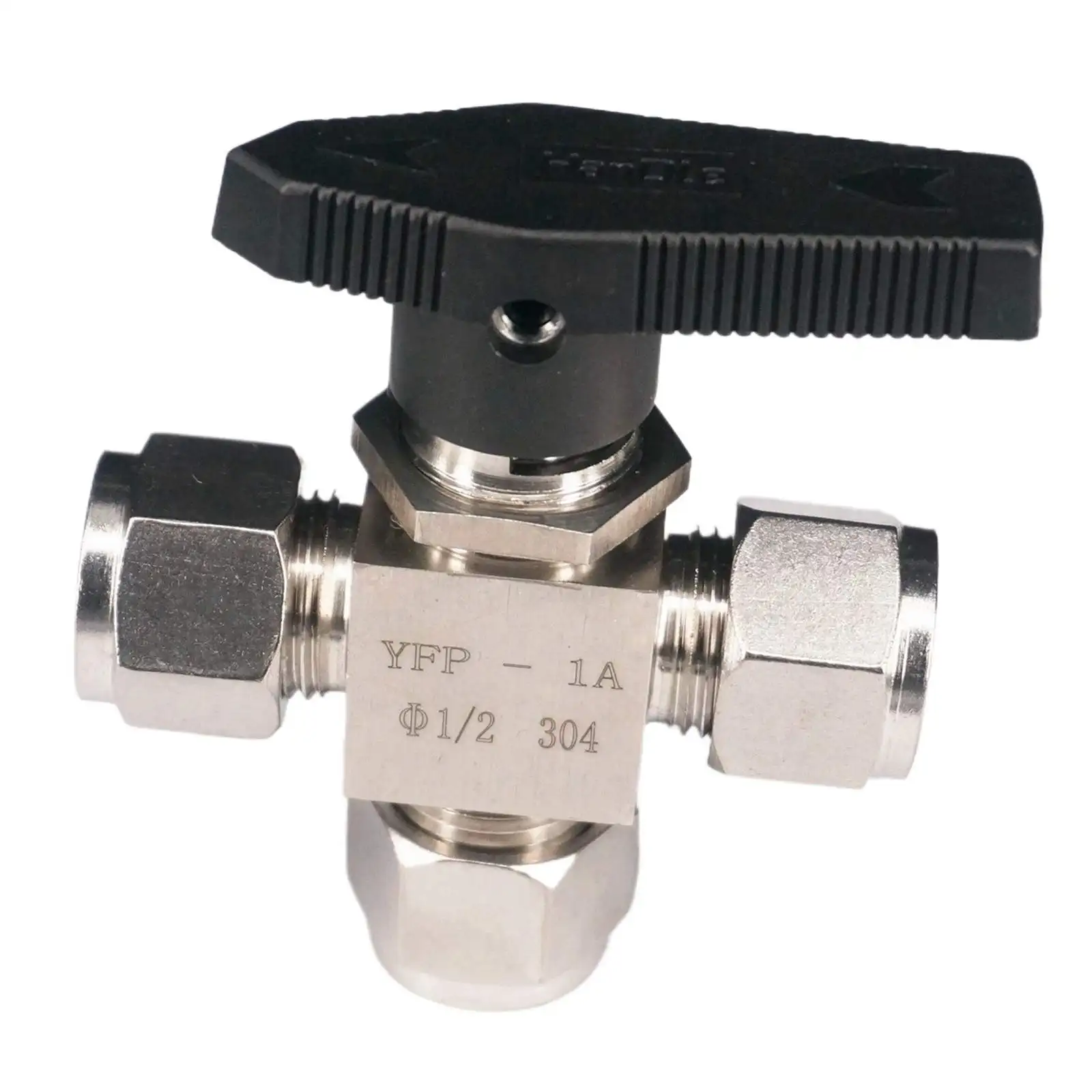

Подходит для металлической трубки, внешний диаметр 3/4/6/8/10/12 мм, 1/8 дюйма, 1/4 дюйма, 3/8 дюйма, 1/2 дюйма, тройник из нержавеющей стали 304, 3-ходовой запорный шаровой кран сжатия воздуха