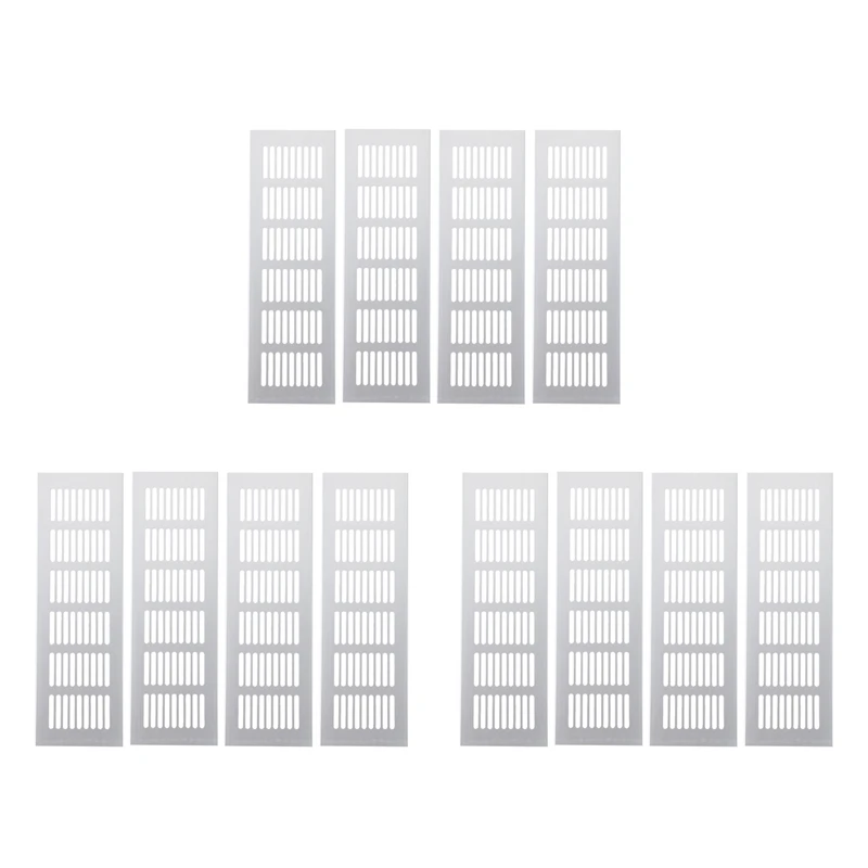 

12Pcs Wide Aluminum Alloy Air Vent Ventilation Grille For Closet Shoe Cabinet Air Conditioner 250Mm
